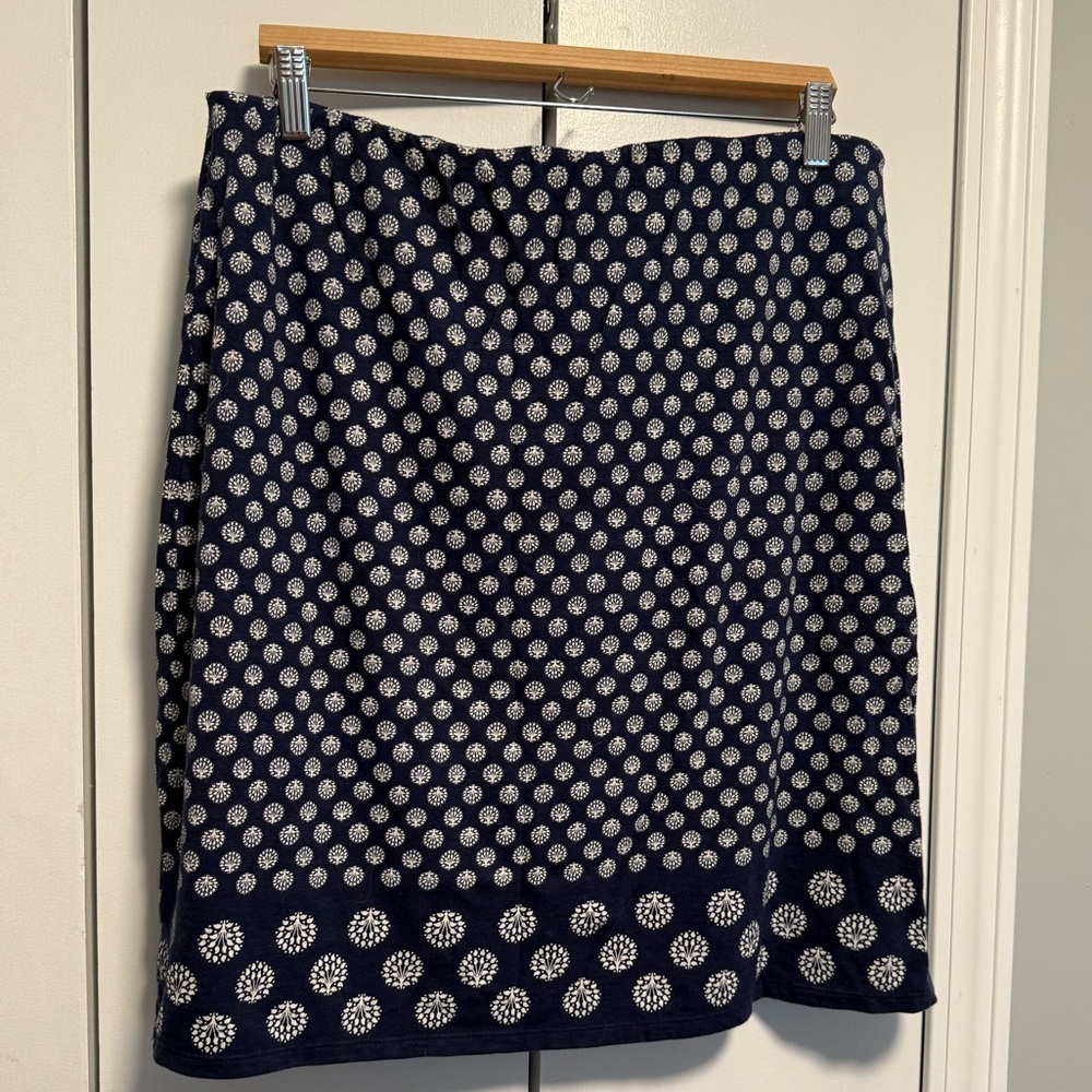 Talbots Navy and White A-Line Skirt